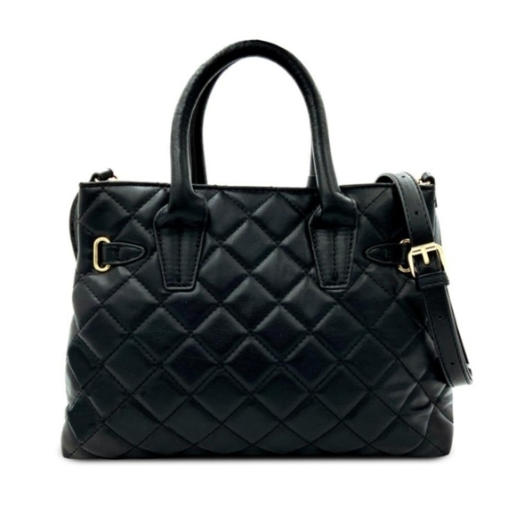 NWT $99 Badgley Mischka Mini Diamond Quilted Tote With Front Lock - Picture 7 of 15